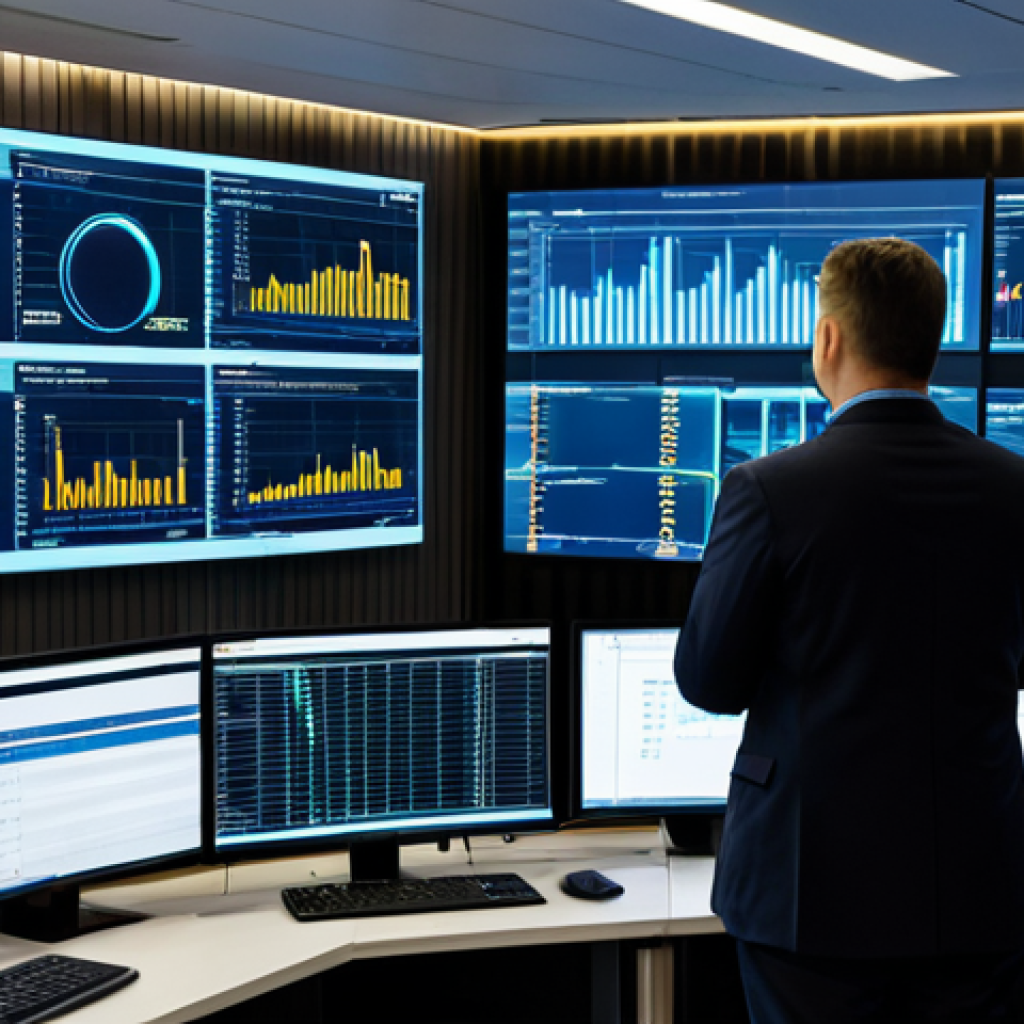 AI Fraud Detection in Banking**
"A modern bank's security operations center, displaying real-time fraud detection analytics on large screens. Data visualizations highlight anomalous transactions. Employees are diligently monitoring the system. Focus on advanced technology and network security. Safe for work, appropriate content, fully clothed, professional, perfect anatomy, correct proportions, natural pose."
**