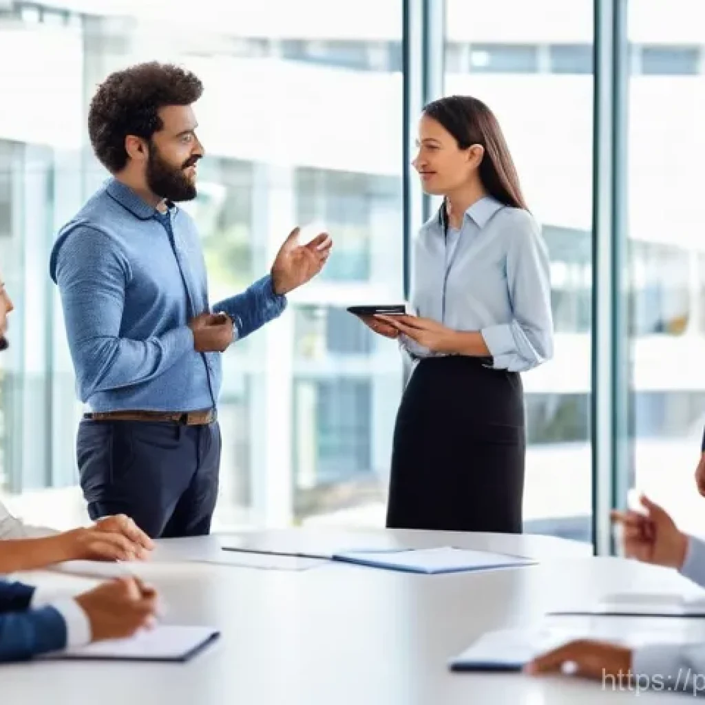 지식의 한계 인식이 조직의 성장에 미치는 영향 - **Prompt 1: Collaborative Leadership and Openness**
"A diverse team of 5-6 professionals, varyin...